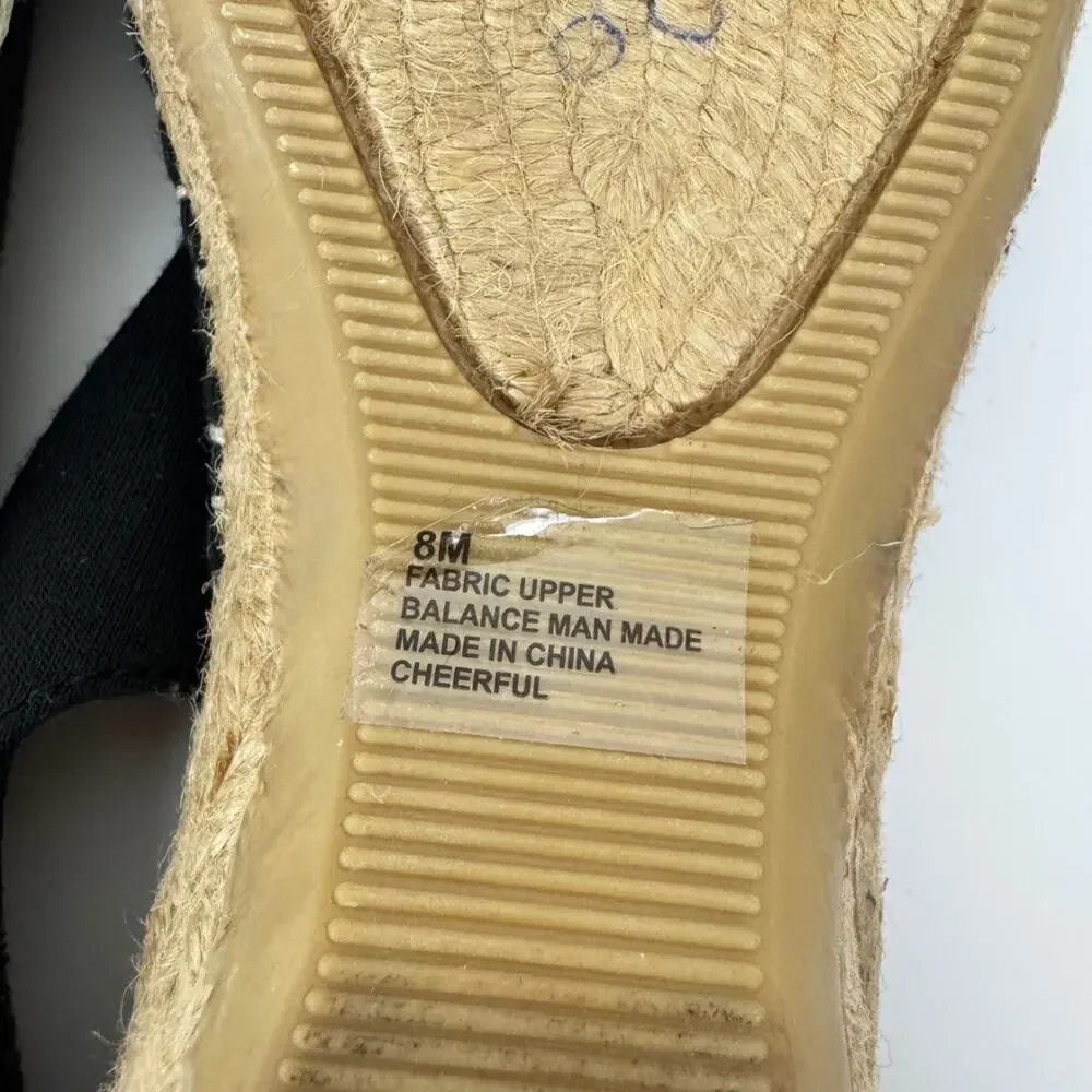 Cliffs By White Mountain Womens Sling Back Fabric Espadrille Size 8 Bow Black